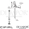 Cifial 32422TH-X20 U PVD X20 Single Leg Floor Standing Bath Shower Mixer Dimension